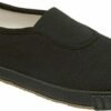 Unisex Black Slip On Plimsolls Canvas Pumps Kids Adults PE Gym Casual Sports Shoes