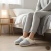 Women's Soft Slip On Slippers Faux Fur Indoor House Shoes Non Slip Sole Grey