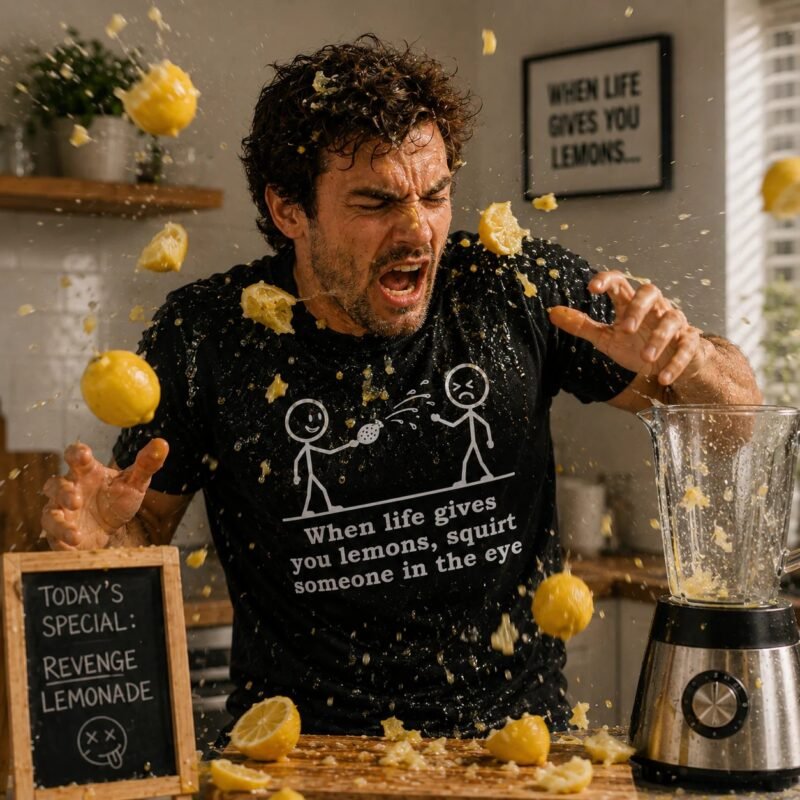 Men's Funny Lemon Slogan Graphic T-Shirt – Unisex Cotton Tee (S–4XL)