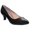 Women's Wide Fit Court Shoes Casual Formal Work Classic Low Kitten Heel Slip On Shoes