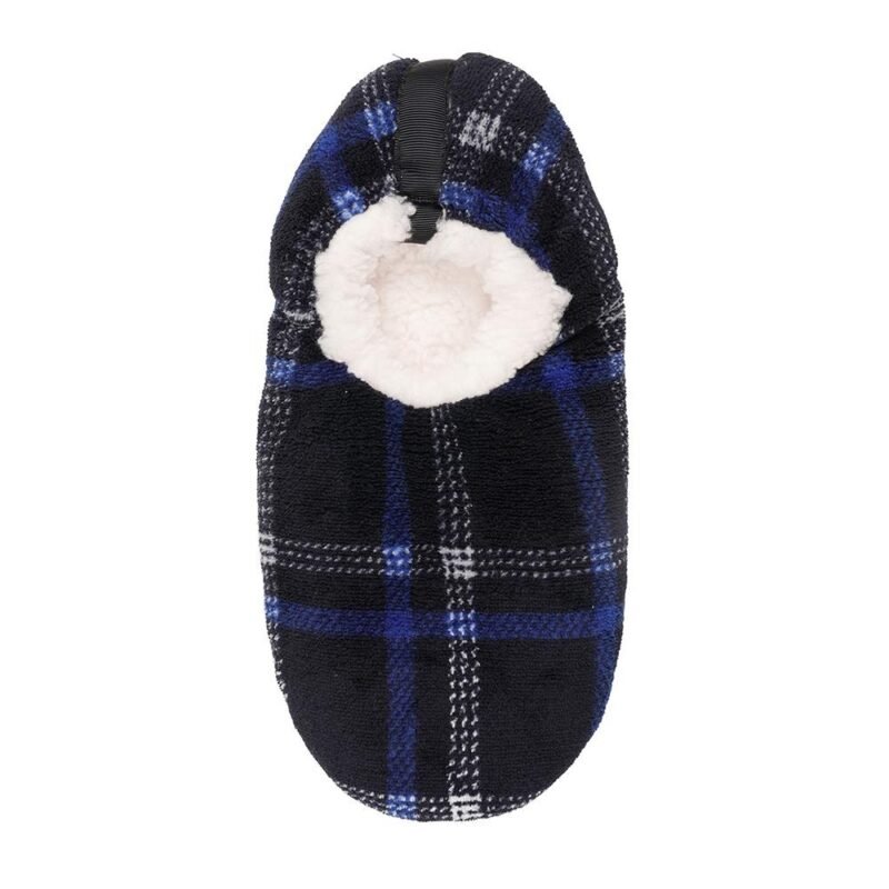 Men's Warm Plush Micro Terry Slippers Non Slip Indoor Comfort Fit Slip On House Shoes Black