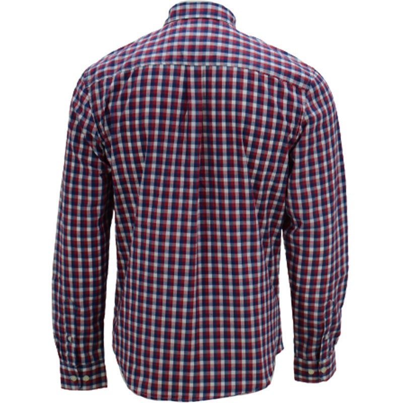 Men's Check Shirt Long Sleeve 100% Cotton Regular Fit Button Down Collared Casual Office Formal Top