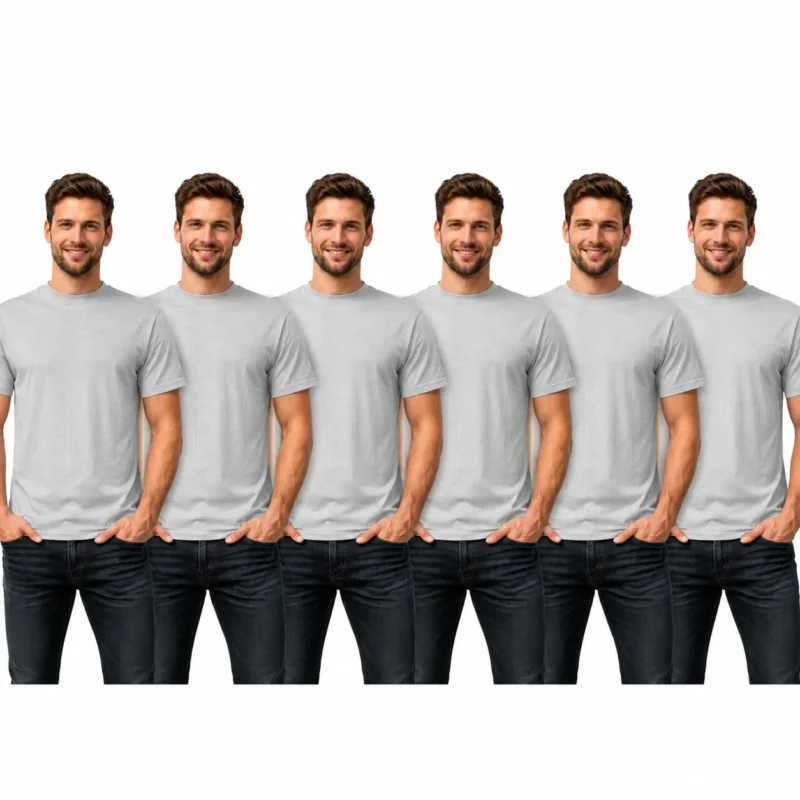 6 Pack Men's 100% Cotton Crew Neck T-Shirts Short Sleeve Regular Fit Plain Casual Tees S-XXL