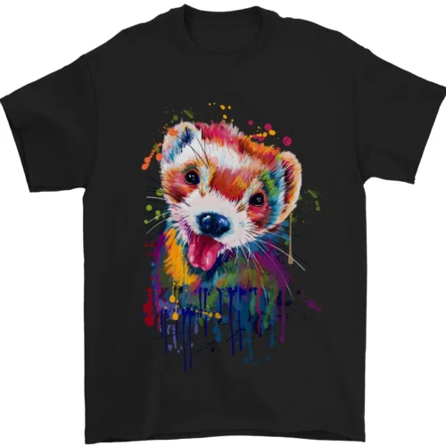 Ferret Watercolour Graphic Men's 100% Cotton T-Shirt