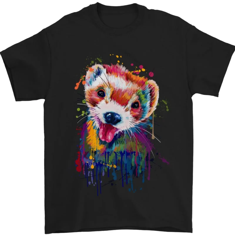 Ferret Watercolour Graphic Men's 100% Cotton T-Shirt