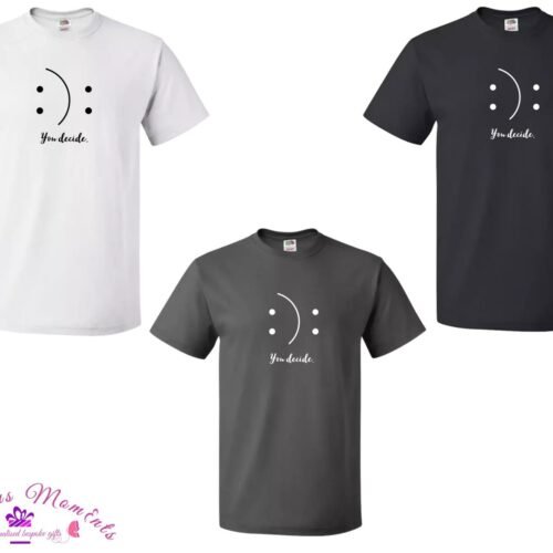 Men's Smile & Sad Face Graphic T-Shirt – 100% Cotton Positive Vibes Tee (S–XXL)