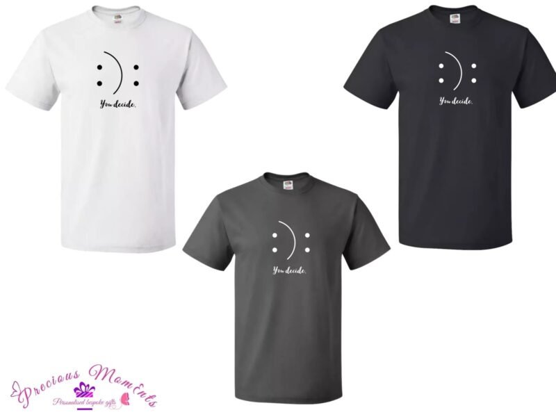 Men's Smile & Sad Face Graphic T-Shirt – 100% Cotton Positive Vibes Tee (S–XXL)
