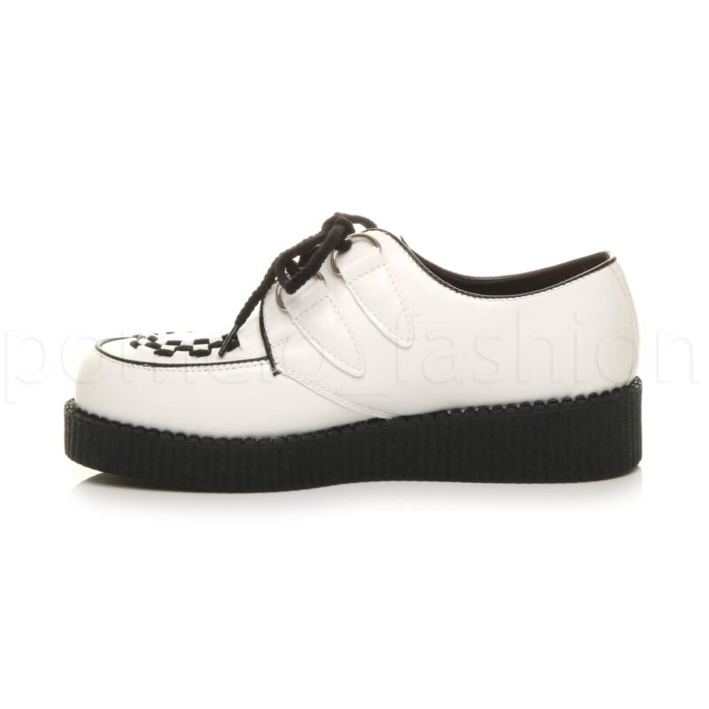 Men's Rockabilly Brothel Creepers Teddy Boy Wedge Platform Lace Up Shoes Faux Suede