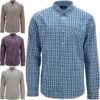 Men's Check Shirt Long Sleeve 100% Cotton Regular Fit Button Down Collared Casual Office Formal Top