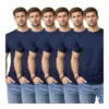 6 Pack Men's 100% Cotton Crew Neck T-Shirts Short Sleeve Regular Fit Plain Casual Tees S-XXL