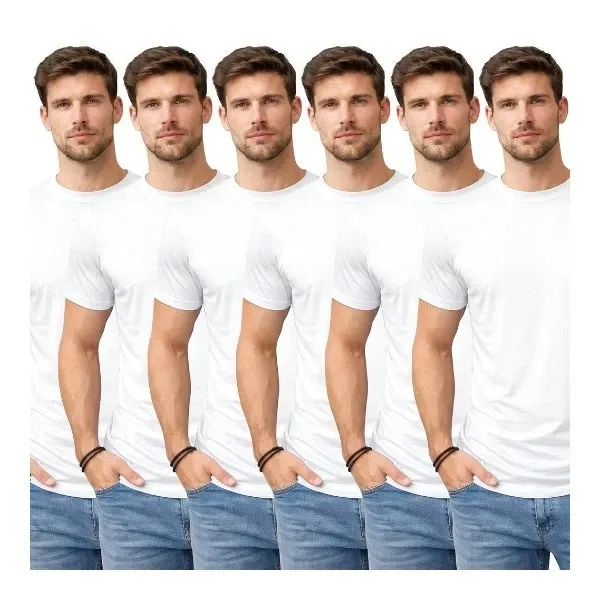 6 Pack Men's 100% Cotton Crew Neck T-Shirts Short Sleeve Regular Fit Plain Casual Tees S-XXL