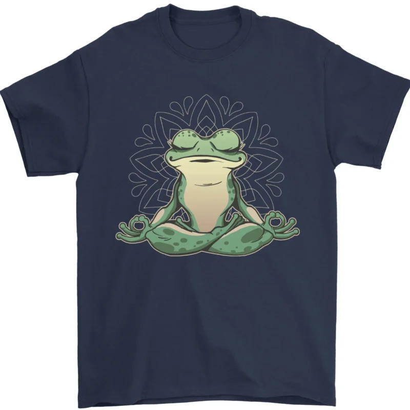Yoga Frog Meditation Men's 100% Cotton Graphic T-Shirt