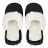 Women's Soft Slip On Slippers Faux Fur Indoor House Shoes Non Slip Sole Grey