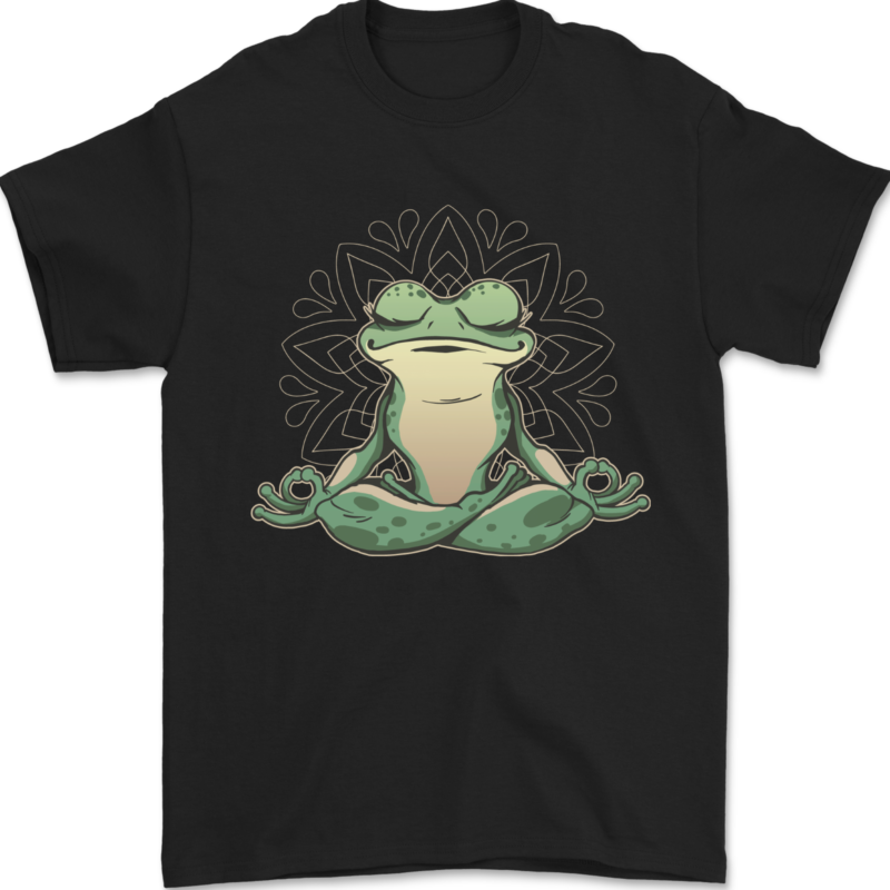 Yoga Frog Meditation Men's 100% Cotton Graphic T-Shirt