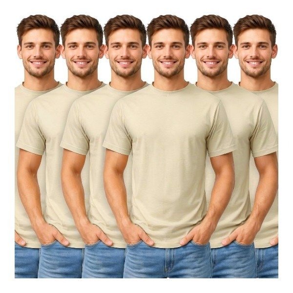 6 Pack Men's 100% Cotton Crew Neck T-Shirts Short Sleeve Regular Fit Plain Casual Tees S-XXL