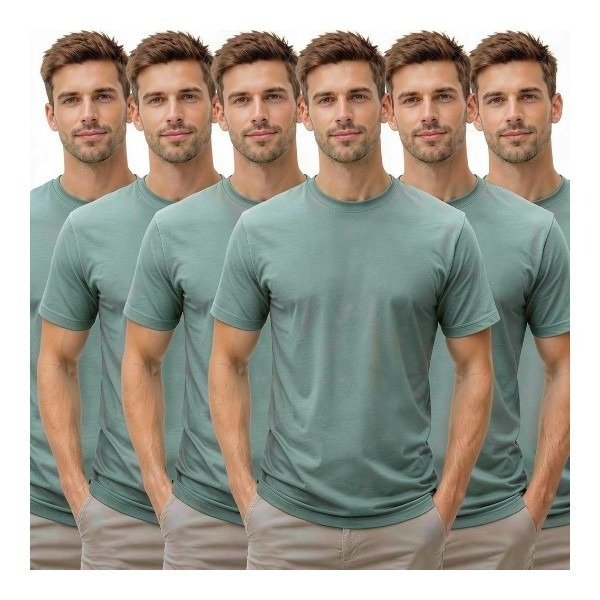 6 Pack Men's 100% Cotton Crew Neck T-Shirts Short Sleeve Regular Fit Plain Casual Tees S-XXL
