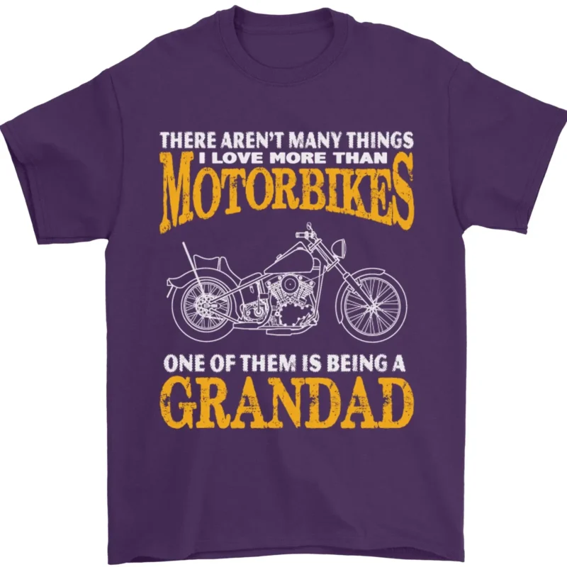 Being a Grandad Biker Motorcycle Motorbike Men's T-Shirt 100% Cotton Graphic Crew Neck