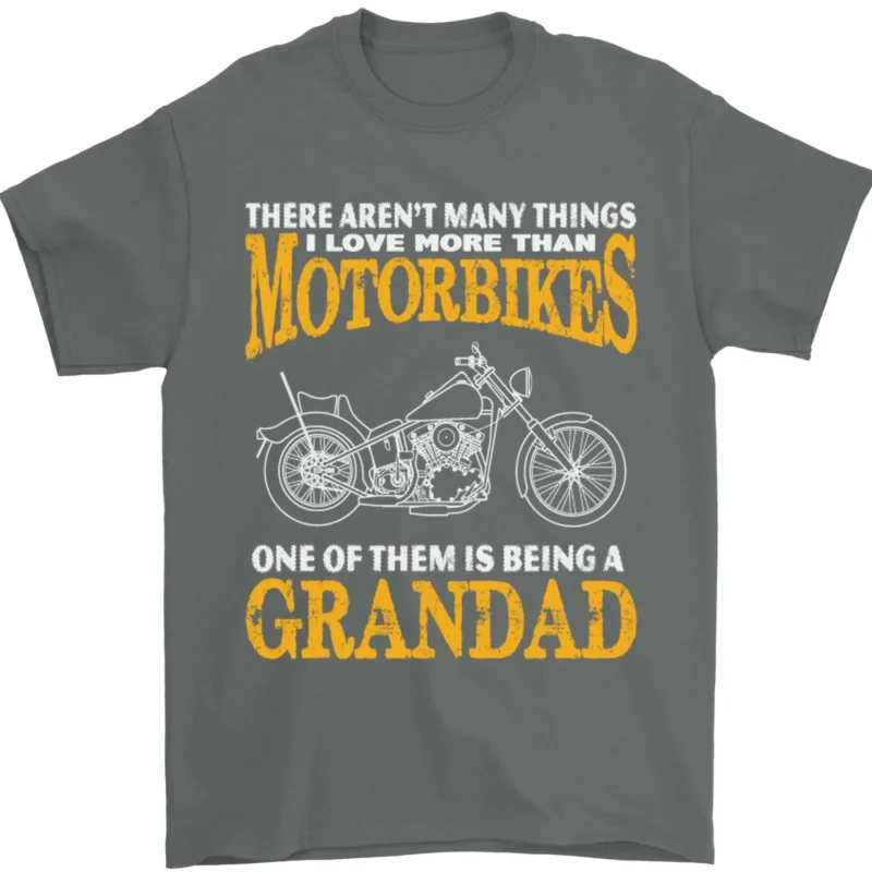 Being a Grandad Biker Motorcycle Motorbike Men's T-Shirt 100% Cotton Graphic Crew Neck