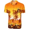 Men's Hawaiian Beach Print Short Sleeve Button-Up Summer Party Shirt (S–XXL)