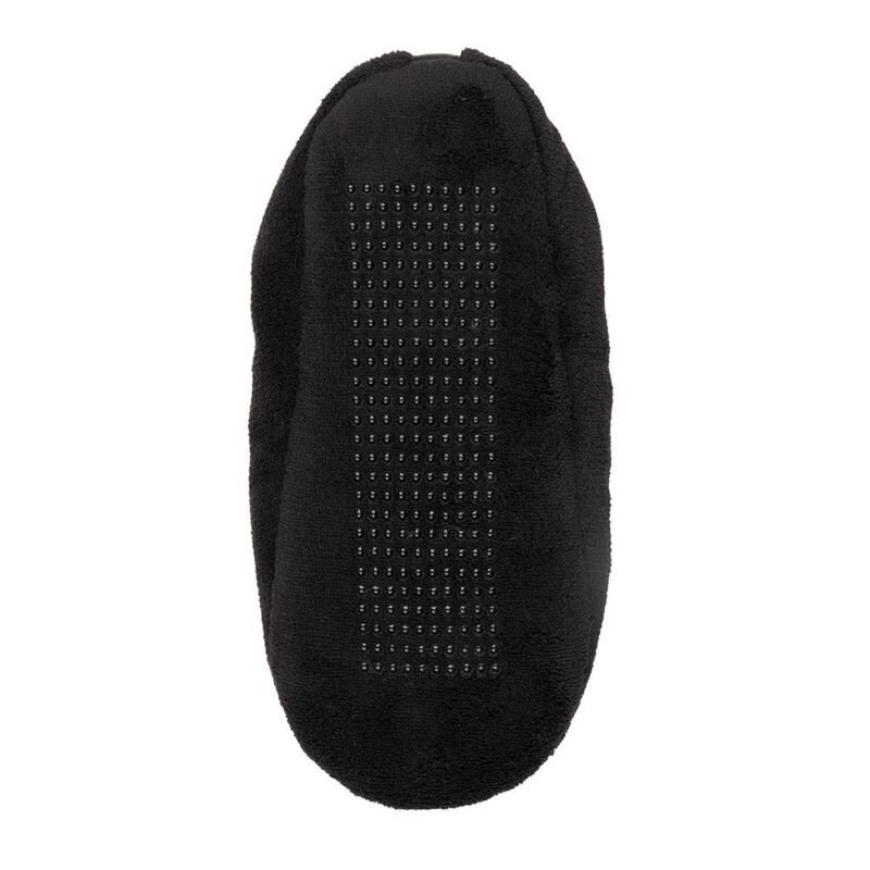Men's Warm Plush Micro Terry Slippers Non Slip Indoor Comfort Fit Slip On House Shoes Black