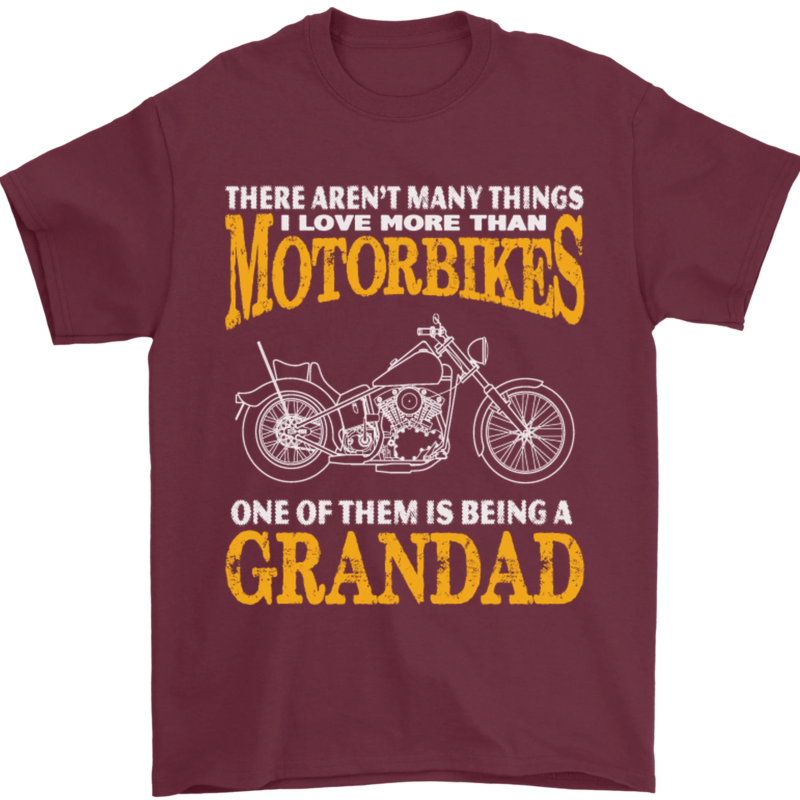 Being a Grandad Biker Motorcycle Motorbike Men's T-Shirt 100% Cotton Graphic Crew Neck