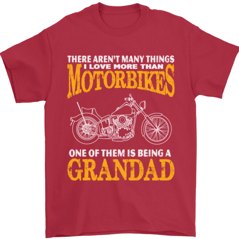 Being a Grandad Biker Motorcycle Motorbike Men's T-Shirt 100% Cotton Graphic Crew Neck