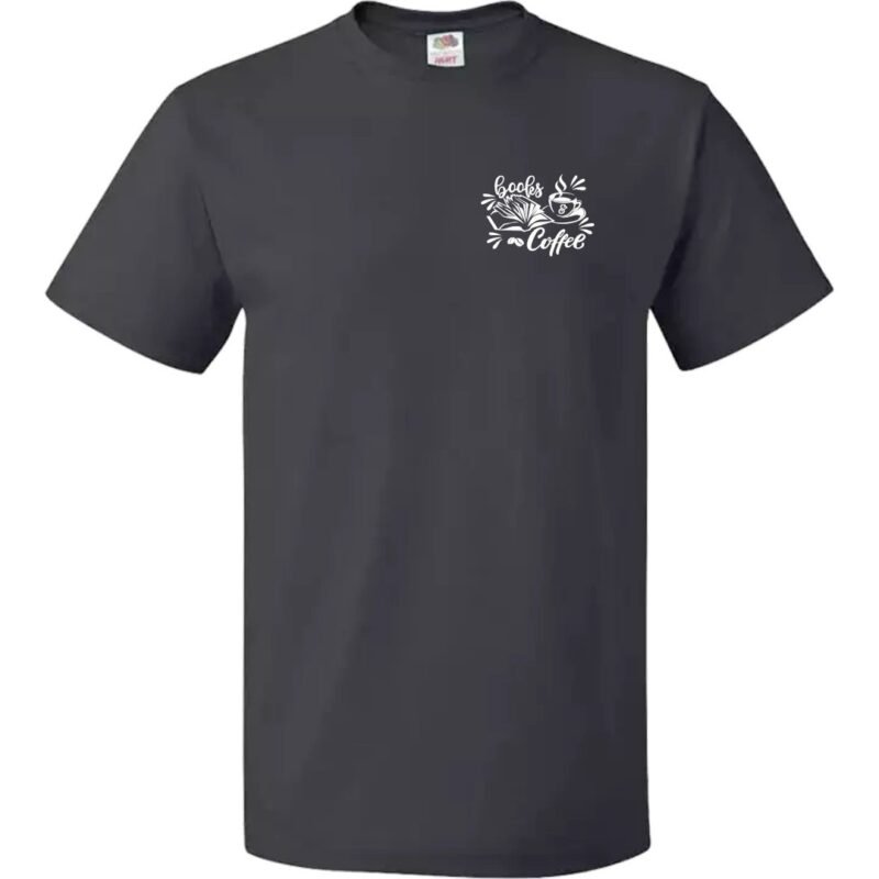 Men's Books and Coffee T-Shirt Reading Graphic Regular Fit Cotton Streetwear Summer Top