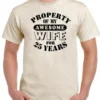 25th Wedding Anniversary T-Shirt My Awesome Wife Men's Funny 25 Year Husband Gift Cotton Tee