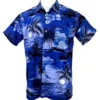 Men's Hawaiian Beach Print Short Sleeve Button-Up Summer Party Shirt (S–XXL)