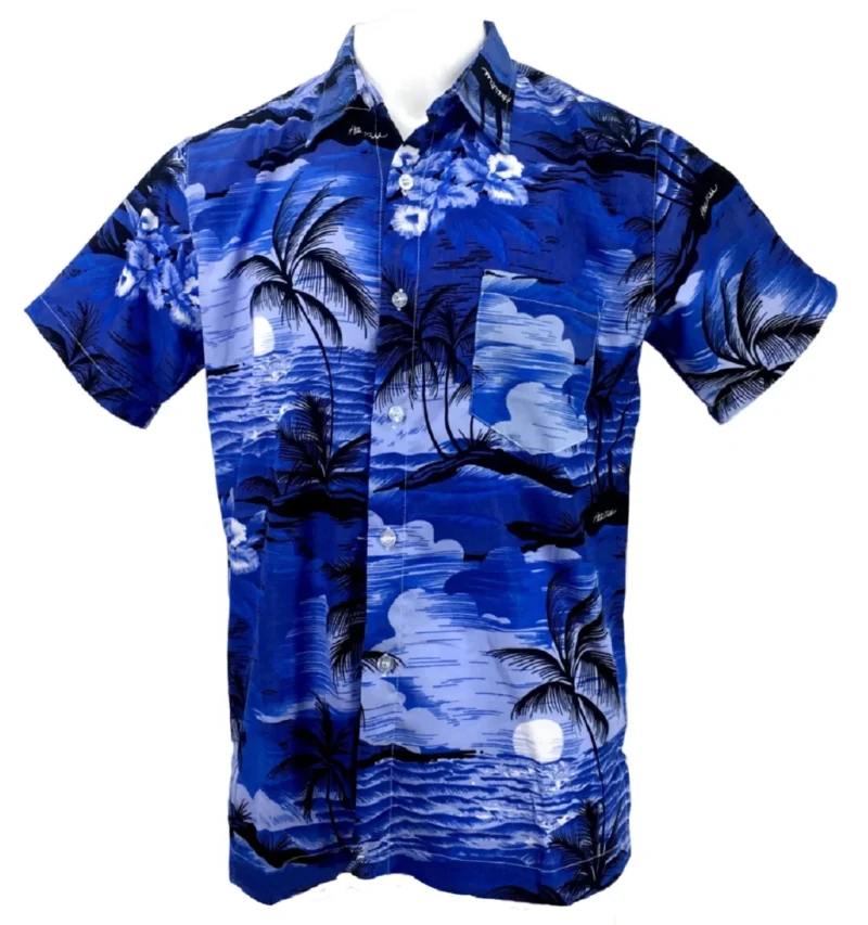 Men's Hawaiian Beach Print Short Sleeve Button-Up Summer Party Shirt (S–XXL)