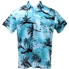 Men's Hawaiian Beach Print Short Sleeve Button-Up Summer Party Shirt (S–XXL)