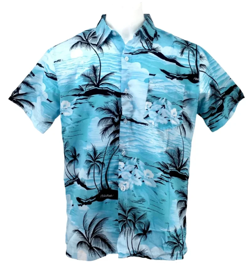 Men's Hawaiian Beach Print Short Sleeve Button-Up Summer Party Shirt (S–XXL)