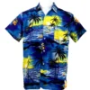 Men's Hawaiian Beach Print Short Sleeve Button-Up Summer Party Shirt (S–XXL)
