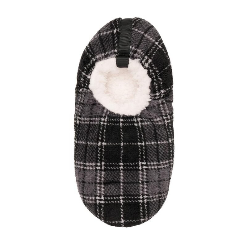 Men's Warm Plush Micro Terry Slippers Non Slip Indoor Comfort Fit Slip On House Shoes Black
