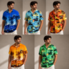 Men's Hawaiian Beach Print Short Sleeve Button-Up Summer Party Shirt (S–XXL)