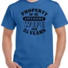 25th Wedding Anniversary T-Shirt My Awesome Wife Men's Funny 25 Year Husband Gift Cotton Tee