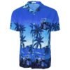 Men's Hawaiian Beach Print Short Sleeve Button-Up Summer Party Shirt (S–XXL)