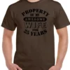25th Wedding Anniversary T-Shirt My Awesome Wife Men's Funny 25 Year Husband Gift Cotton Tee