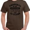 25th Wedding Anniversary T-Shirt My Awesome Wife Men's Funny 25 Year Husband Gift Cotton Tee