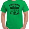 25th Wedding Anniversary T-Shirt My Awesome Wife Men's Funny 25 Year Husband Gift Cotton Tee