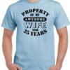 25th Wedding Anniversary T-Shirt My Awesome Wife Men's Funny 25 Year Husband Gift Cotton Tee