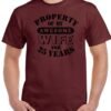 25th Wedding Anniversary T-Shirt My Awesome Wife Men's Funny 25 Year Husband Gift Cotton Tee