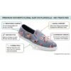Women's Floral Canvas Slip On Plimsolls Casual Flat Pumps Lightweight Trainers Shoes