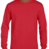 Men's Ultra Cotton Long Sleeve T-Shirt Classic Fit Rib Cuffs Crew Neck Plain Tee