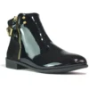 Women's Black Ankle Boots Low Block Heel Buckle Zip Chelsea Style Shoes UK Sizes 3-8