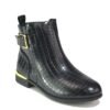 Women's Black Ankle Boots Low Block Heel Buckle Zip Chelsea Style Shoes UK Sizes 3-8