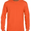 Men's Ultra Cotton Long Sleeve T-Shirt Classic Fit Rib Cuffs Crew Neck Plain Tee