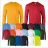 Men's Ultra Cotton Long Sleeve T-Shirt Classic Fit Rib Cuffs Crew Neck Plain Tee