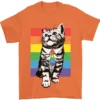 LGBT Cat Gay Pride Day Awareness Men's T-Shirt 100% Cotton Graphic Crew Neck