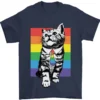 LGBT Cat Gay Pride Day Awareness Men's T-Shirt 100% Cotton Graphic Crew Neck